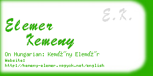 elemer kemeny business card